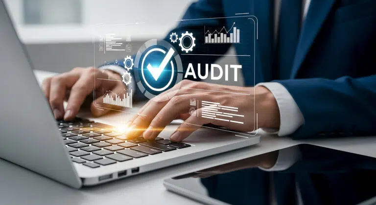 digital audit business compliance laptop